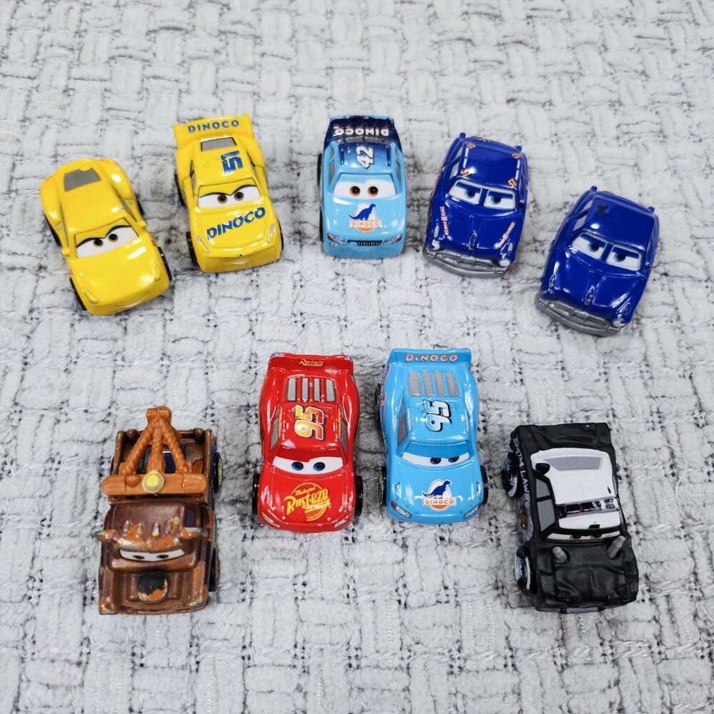 Disney Pixar Cars Metal Mini Racers Lightning Hudson Mater Cruz Cal 10 pc